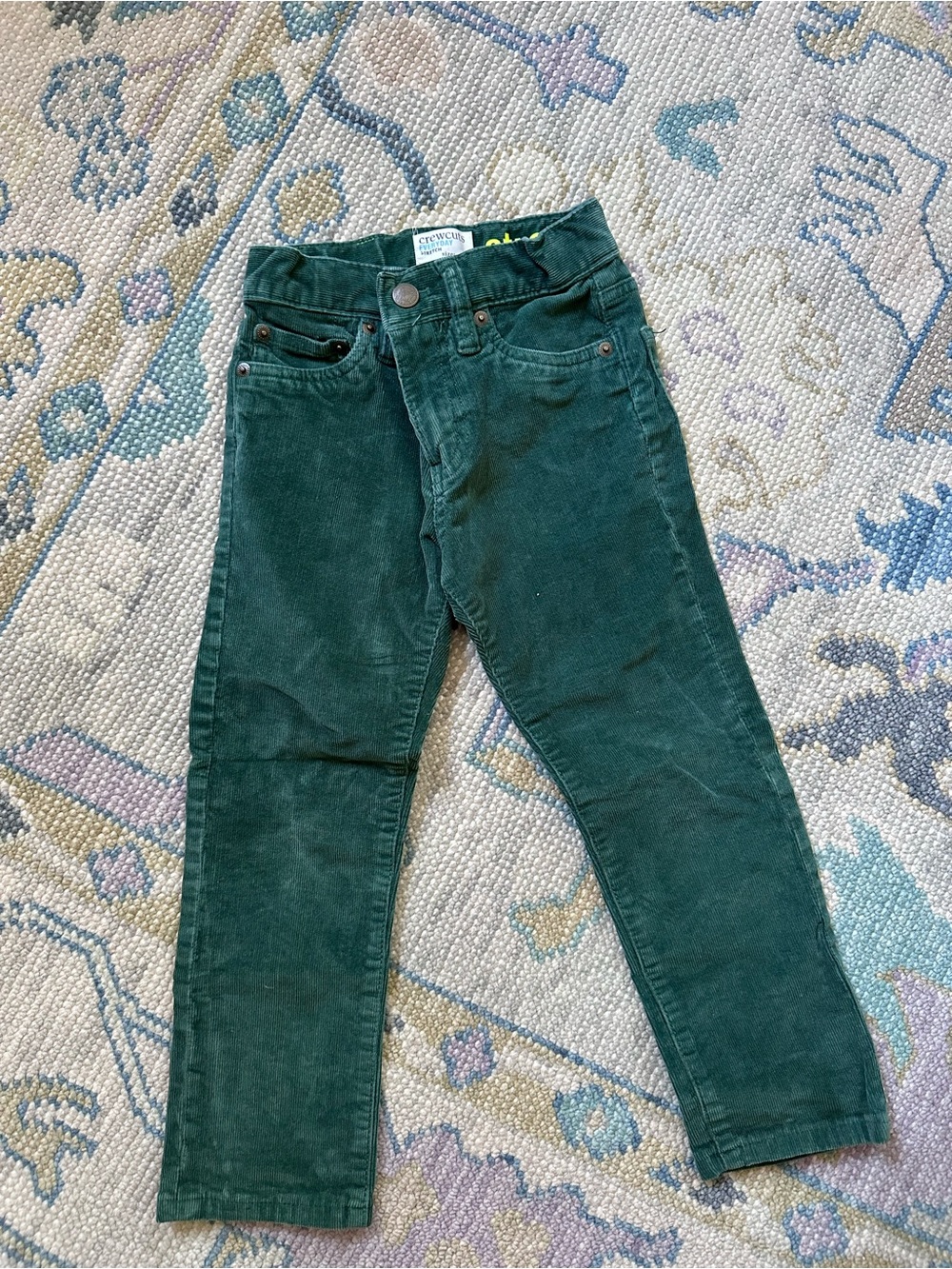 Crewcuts Corduroy Straight-Leg Stretch boys Pants in Green